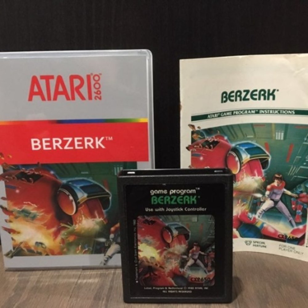 Berzerk Atari 2600 Game Cartridge w/ Original Manual & Custom Case CX2650